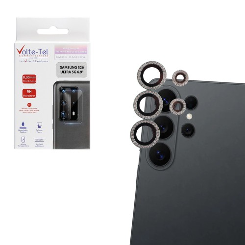 VOLTE-TEL CAMERA GLASS COVER SAMSUNG S26 ULTRA 5G 6.9in 9H 0.33MM EASY APPLICATION WITH STRASS MINT
