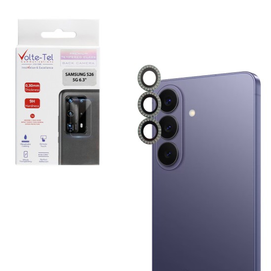VOLTE-TEL CAMERA GLASS COVER SAMSUNG S26 5G 6.3in 9H 0.33MM EASY APPLICATION WITH STRASS MINT