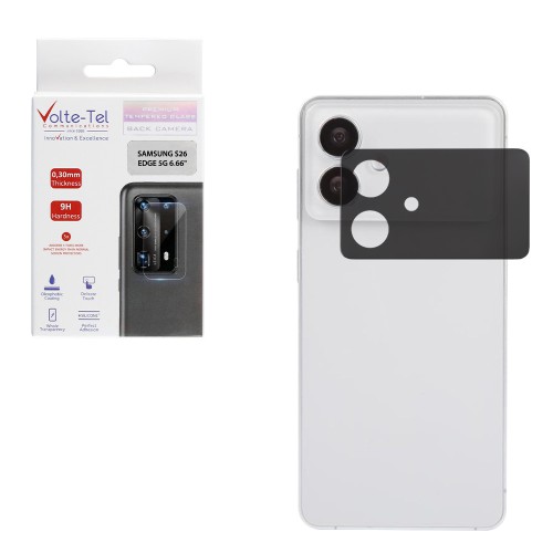 VOLTE-TEL CAMERA GLASS SAMSUNG S26 EDGE 5G 6.66in 9H 0.25mm 3D CURVED BLACK