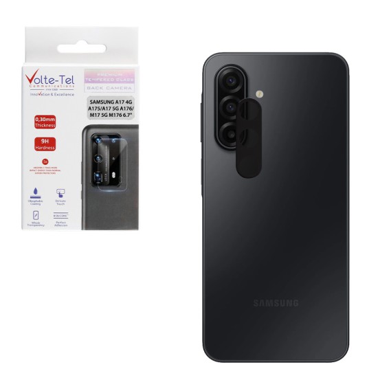 VOLTE-TEL CAMERA GLASS SAMSUNG A17 4G A175/A17 5G A176/M17 5G M176 6.7in 9H 0.25mm 3D CURVED BLACK