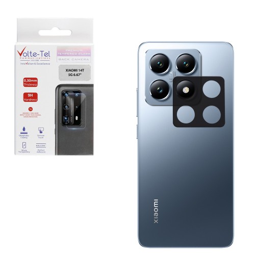 VOLTE-TEL CAMERA GLASS XIAOMI 14T 5G 6.67in 9H 0.25mm 3D CURVED BLACK