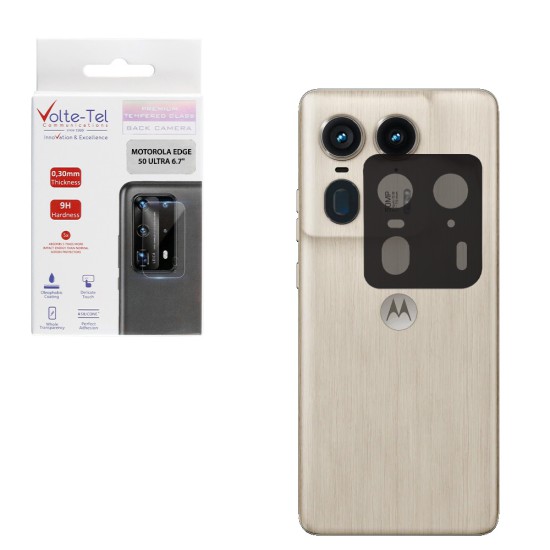VOLTE-TEL CAMERA GLASS MOTOROLA EDGE 50 ULTRA XT2401-1 6.7in 9H 0.25mm 3D CURVED BLACK