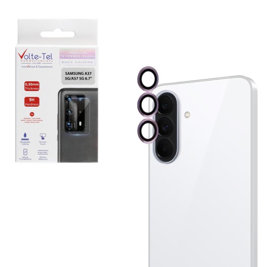 VOLTE-TEL CAMERA GLASS COVER SAMSUNG A37 5G/A57 5G 6.7in 9H 0.30MM EASY APPLICATION PURPLE