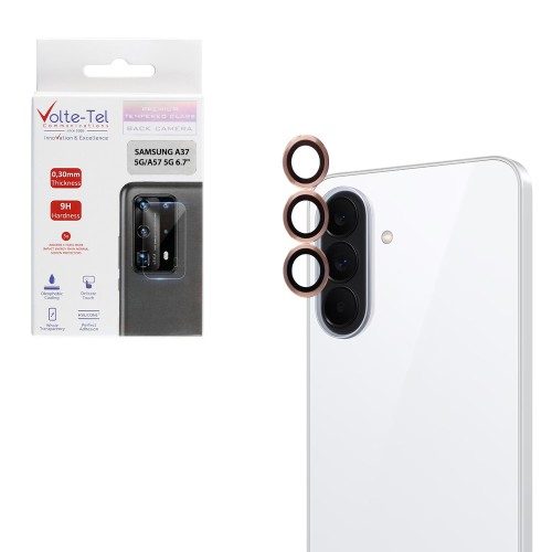 VOLTE-TEL CAMERA GLASS COVER SAMSUNG A37 5G/A57 5G 6.7in 9H 0.30MM EASY APPLICATION GOLD