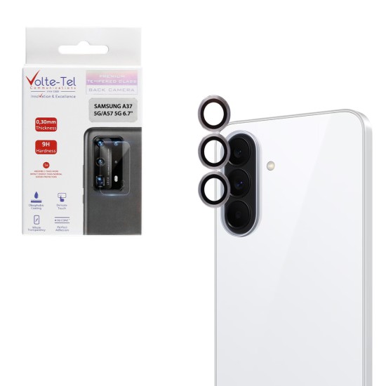 VOLTE-TEL CAMERA GLASS COVER SAMSUNG A37 5G/A57 5G 6.7in 9H 0.30MM EASY APPLICATION SILVER