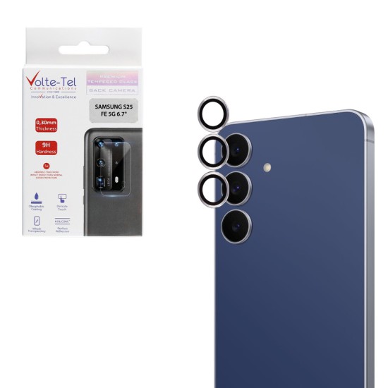 VOLTE-TEL CAMERA GLASS COVER SAMSUNG S25 FE 5G S731 6.7in 9H 0.30MM EASY APPLICATION SILVER