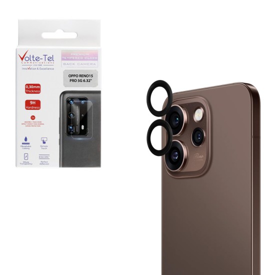 VOLTE-TEL CAMERA GLASS COVER OPPO RENO15 PRO 5G 6.32in 9H 0.30MM EASY APPLICATION BLACK