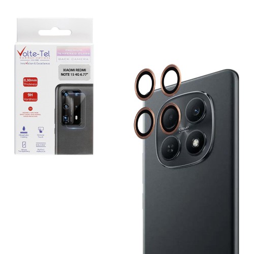 VOLTE-TEL CAMERA GLASS COVER XIAOMI REDMI NOTE 15 4G 6.77in 9H 0.30MM EASY APPLICATION GOLD