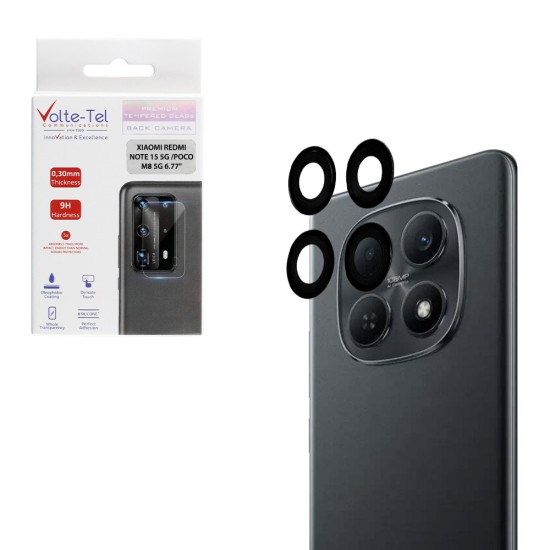 VOLTE-TEL CAMERA GLASS COVER XIAOMI REDMI NOTE 15 5G /POCO M8 5G 6.77in 9H 0.30MM EASY APPLICATION BLACK