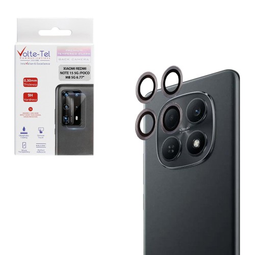 VOLTE-TEL CAMERA GLASS COVER XIAOMI REDMI NOTE 15 5G /POCO M8 5G 6.77in 9H 0.30MM EASY APPLICATION SILVER