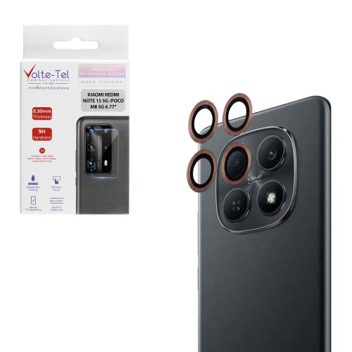 VOLTE-TEL CAMERA GLASS COVER XIAOMI REDMI NOTE 15 5G /POCO M8 5G 6.77in 9H 0.30MM EASY APPLICATION GOLD