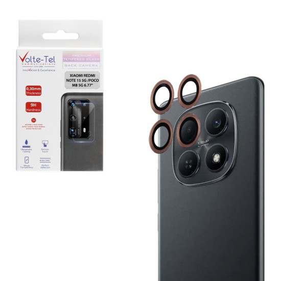VOLTE-TEL CAMERA GLASS COVER XIAOMI REDMI NOTE 15 5G /POCO M8 5G 6.77in 9H 0.30MM EASY APPLICATION GOLD