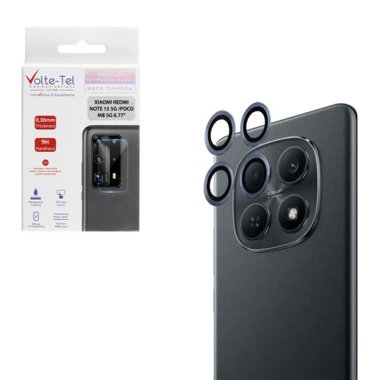 VOLTE-TEL CAMERA GLASS COVER XIAOMI REDMI NOTE 15 5G /POCO M8 5G 6.77in 9H 0.30MM EASY APPLICATION BLUE