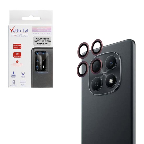 VOLTE-TEL CAMERA GLASS COVER XIAOMI REDMI NOTE 15 5G /POCO M8 5G 6.77in 9H 0.30MM EASY APPLICATION PINK