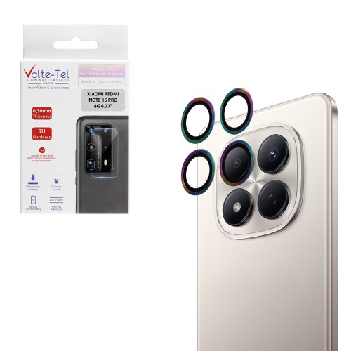 VOLTE-TEL CAMERA GLASS COVER XIAOMI REDMI NOTE 15 PRO 4G 6.77in 9H 0.30MM EASY APPLICATION RAINBOW