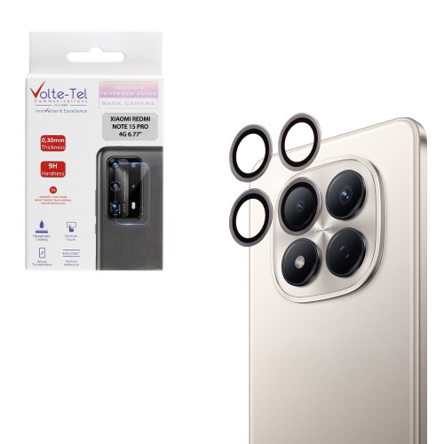 VOLTE-TEL CAMERA GLASS COVER XIAOMI REDMI NOTE 15 PRO 4G 6.77in 9H 0.30MM EASY APPLICATION SILVER