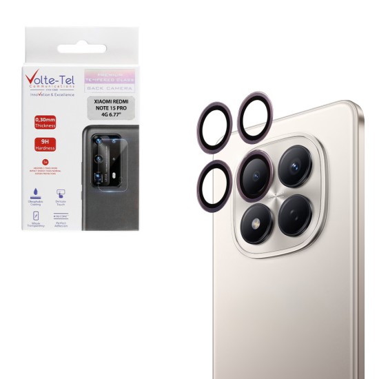VOLTE-TEL CAMERA GLASS COVER XIAOMI REDMI NOTE 15 PRO 4G 6.77in 9H 0.30MM EASY APPLICATION PURPLE