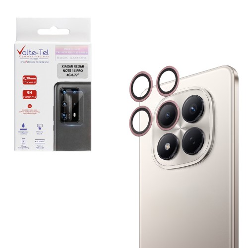 VOLTE-TEL CAMERA GLASS COVER XIAOMI REDMI NOTE 15 PRO 4G 6.77in 9H 0.30MM EASY APPLICATION PINK