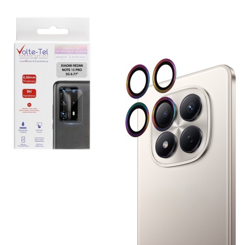 VOLTE-TEL CAMERA GLASS COVER XIAOMI REDMI NOTE 15 PRO 5G 6.77in 9H 0.30MM EASY APPLICATION RAINBOW