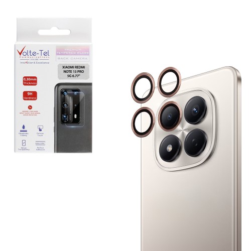 VOLTE-TEL CAMERA GLASS COVER XIAOMI REDMI NOTE 15 PRO 5G 6.77in 9H 0.30MM EASY APPLICATION GOLD