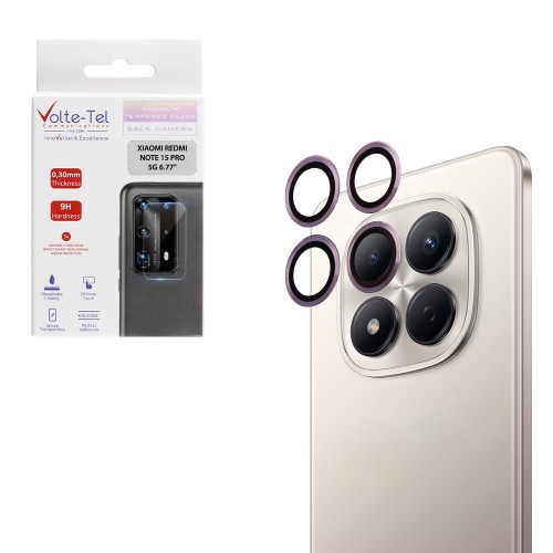 VOLTE-TEL CAMERA GLASS COVER XIAOMI REDMI NOTE 15 PRO 5G 6.77in 9H 0.30MM EASY APPLICATION PURPLE