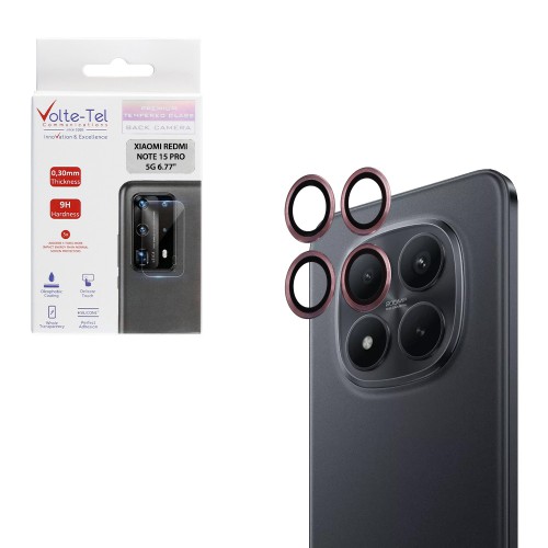VOLTE-TEL CAMERA GLASS COVER XIAOMI REDMI NOTE 15 PRO 5G 6.77in 9H 0.30MM EASY APPLICATION PINK