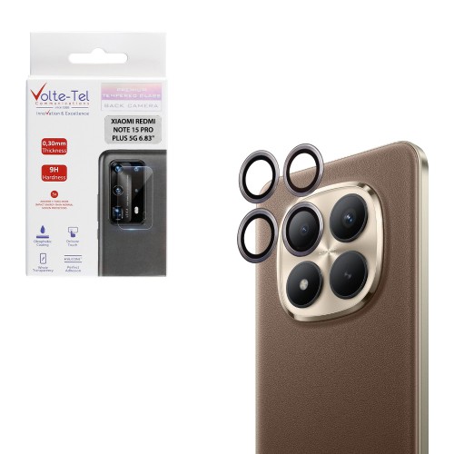 VOLTE-TEL CAMERA GLASS COVER XIAOMI REDMI NOTE 15 PRO/NOTE 15 PRO PLUS/ POCO M8 PRO 5G 6.83in 9H 0.30MM EASY APPLICATION SILVER