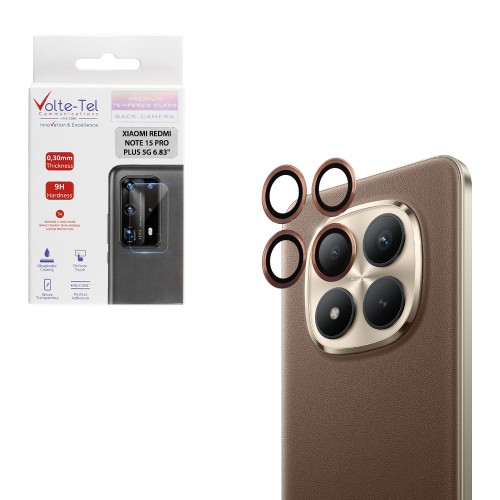VOLTE-TEL CAMERA GLASS COVER XIAOMI REDMI NOTE 15 PRO/NOTE 15 PRO PLUS/ POCO M8 PRO 5G 6.83in 9H 0.30MM EASY APPLICATION GOLD