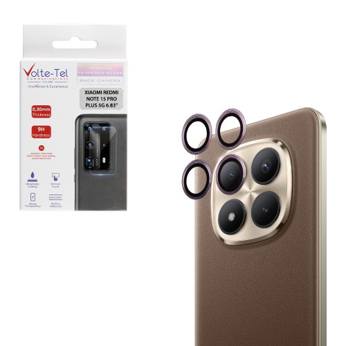 VOLTE-TEL CAMERA GLASS COVER XIAOMI REDMI NOTE 15 PRO/NOTE 15 PRO PLUS/ POCO M8 PRO 5G 6.83in 9H 0.30MM EASY APPLICATION PURPLE