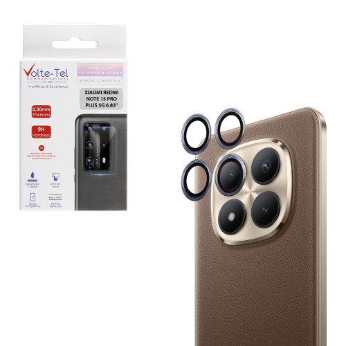 VOLTE-TEL CAMERA GLASS COVER XIAOMI REDMI NOTE 15 PRO/NOTE 15 PRO PLUS/ POCO M8 PRO 5G 6.83in 9H 0.30MM EASY APPLICATION BLUE