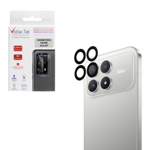VOLTE-TEL CAMERA GLASS COVER XIAOMI POCO F8 PRO 6.59in 9H 0.30MM EASY APPLICATION BLACK