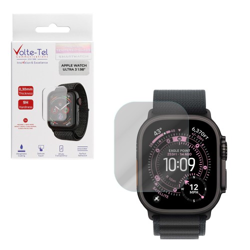 VOLTE-TEL TEMPERED GLASS APPLE WATCH ULTRA 3 49mm 1.98in 9H 0.30mm 2.5D FULL GLUE FULL COVER