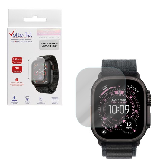 VOLTE-TEL TEMPERED GLASS APPLE WATCH ULTRA 3 49mm 1.98in 9H 0.30mm 2.5D FULL GLUE FULL COVER