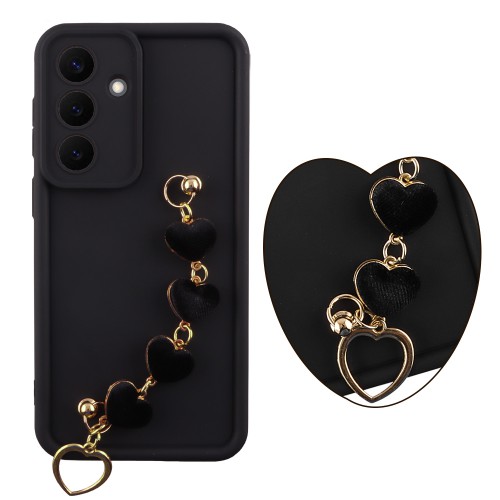 VOLTE-TEL SILICON TPU WITH STRAP ΘΗΚΗ SAMSUNG S26 PLUS 5G 6.7in  FULL CAMERA PROTECTION BLACK WITH BLACK HEARTS