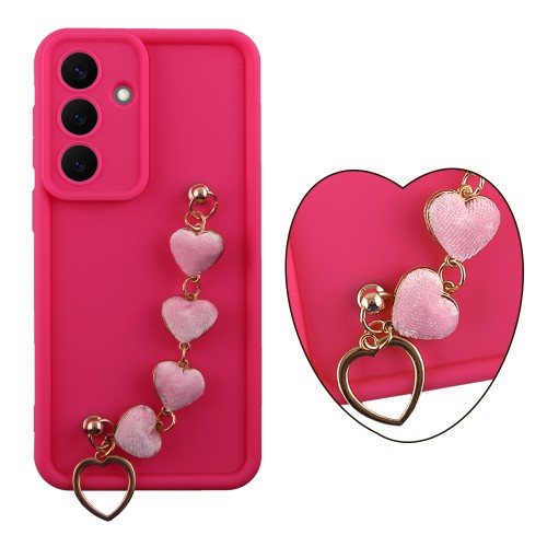 VOLTE-TEL SILICON TPU WITH STRAP ΘΗΚΗ SAMSUNG S26 PLUS 5G 6.7in  FULL CAMERA PROTECTION PINK WITH PINK HEARTS