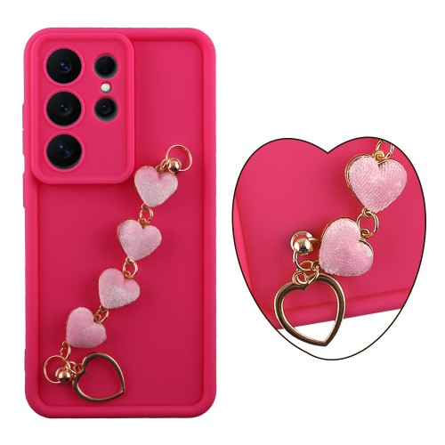 VOLTE-TEL SILICON TPU WITH STRAP ΘΗΚΗ SAMSUNG S26 ULTRA 5G 6.9in  FULL CAMERA PROTECTION PINK WITH PINK HEARTS