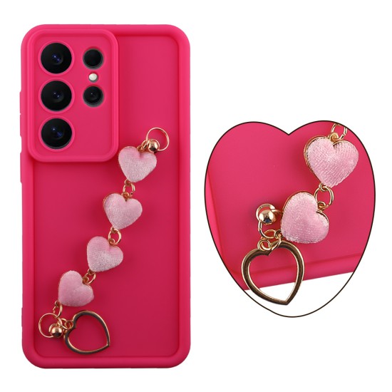 VOLTE-TEL SILICON TPU WITH STRAP ΘΗΚΗ SAMSUNG S26 ULTRA 5G 6.9in  FULL CAMERA PROTECTION PINK WITH PINK HEARTS