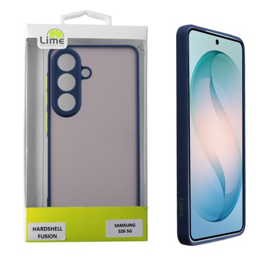 LIME HARDSHELL FUSION ΘΗΚΗ SAMSUNG S26 5G 6.3in  FULL CAMERA PROTECTION BLUE WITH YELLOW KEYS
