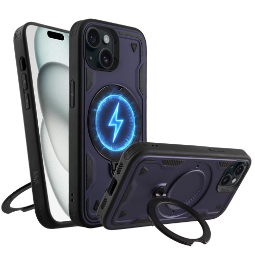 IDOL 1991 ARMOR TPU ΘΗΚΗ IPHONE 15 6.1in HYPER MAGSAFE STAND CAMERA GUARD BLUE