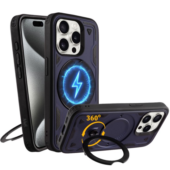 IDOL 1991 ARMOR TPU ΘΗΚΗ IPHONE 15 PRO 6.1in HYPER MAGSAFE STAND CAMERA GUARD BLUE