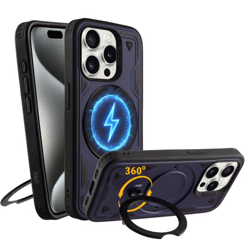 IDOL 1991 ARMOR TPU ΘΗΚΗ IPHONE 15 PRO MAX 6.7in HYPER MAGSAFE STAND CAMERA GUARD BLUE