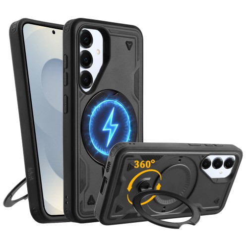 IDOL 1991 ARMOR TPU ΘΗΚΗ SAMSUNG S25 5G S931 6.2in HYPER MAGSAFE STAND CAMERA GUARD BLACK