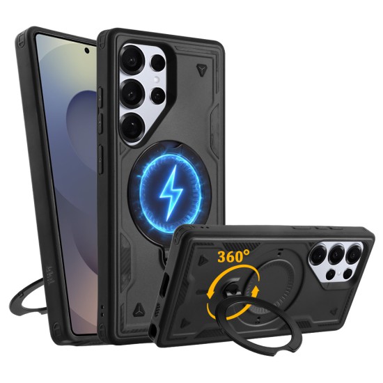IDOL 1991 ARMOR TPU ΘΗΚΗ SAMSUNG S25 ULTRA 5G S938 6.9in HYPER MAGSAFE STAND CAMERA GUARD BLACK