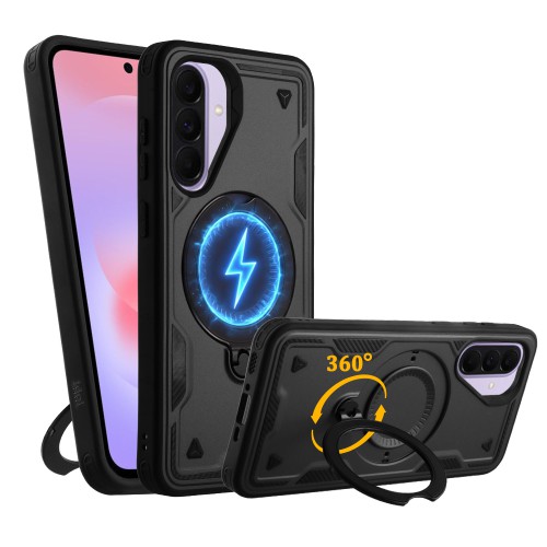 IDOL 1991 ARMOR TPU ΘΗΚΗ SAMSUNG A37 5G 6.7in HYPER MAGSAFE STAND CAMERA GUARD BLACK