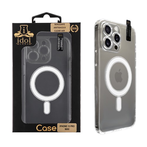 IDOL 1991 SUPER MAGSAFE ΘΗΚΗ IPHONE 15 PRO MAX 6.7in ANTISHOCK CLEAR AIR BACK COVER TPU FULL CAMERA PROTECTION ΔΙΑΦΑΝΗ