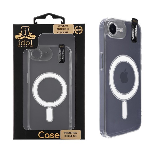 IDOL 1991 SUPER MAGSAFE ΘΗΚΗ IPHONE 16E/ IPHONE 17E 6.1in ANTISHOCK CLEAR AIR BACK COVER TPU FULL CAMERA PROTECTION ΔΙΑΦΑΝΗ