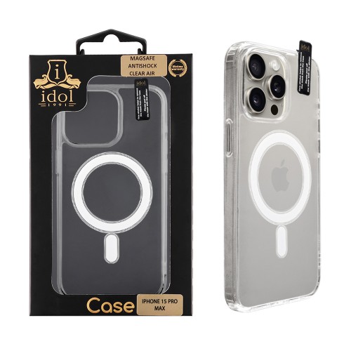 IDOL 1991 SUPER MAGSAFE ΘΗΚΗ IPHONE 15 PRO MAX 6.7in ANTISHOCK CLEAR AIR BACK COVER TPU CAMERA GUARD ΔΙΑΦΑΝΗ