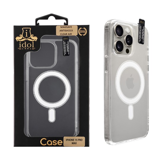 IDOL 1991 SUPER MAGSAFE ΘΗΚΗ IPHONE 15 PRO MAX 6.7in ANTISHOCK CLEAR AIR BACK COVER TPU CAMERA GUARD ΔΙΑΦΑΝΗ