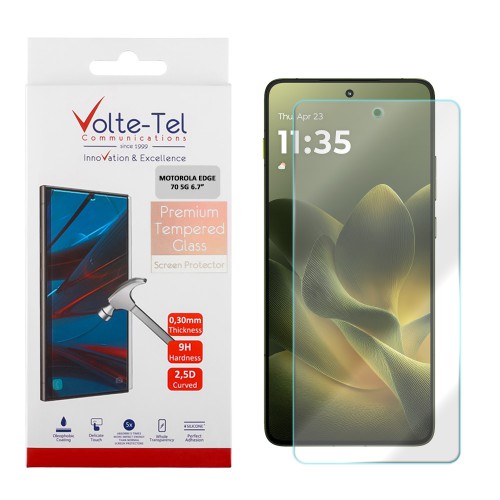 VOLTE-TEL TEMPERED GLASS MOTOROLA EDGE 70 5G 6.7in 9H 0.30mm 2.5D FULL GLUE