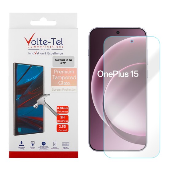 VOLTE-TEL TEMPERED GLASS ONEPLUS 15 5G 6.78in 9H 0.30mm 2.5D FULL GLUE
